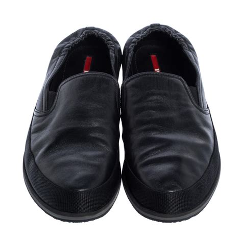 prada sport black sneakers|Prada slip on sneakers.